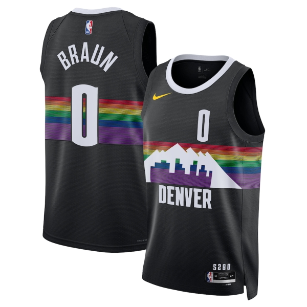 Denver Nuggets Trikot Christian Braun Nike 2025-26 City Edition Schwarz Swingman - Herren Denver Nuggets Trikot Christian Braun Nike 2025-26 City Edition Schwarz Swingman - Herren